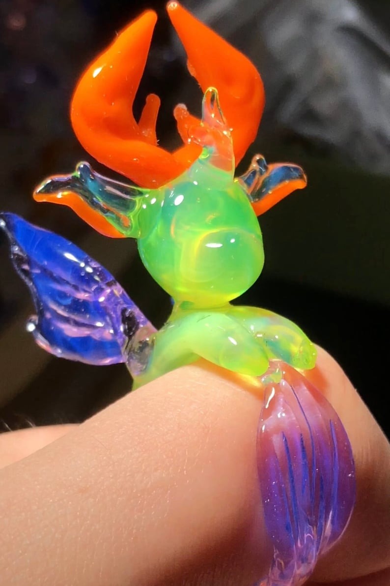 Emberwing Spirit Ring – Handmade Fantasy Glass Flame Fairy Statement Jewelry