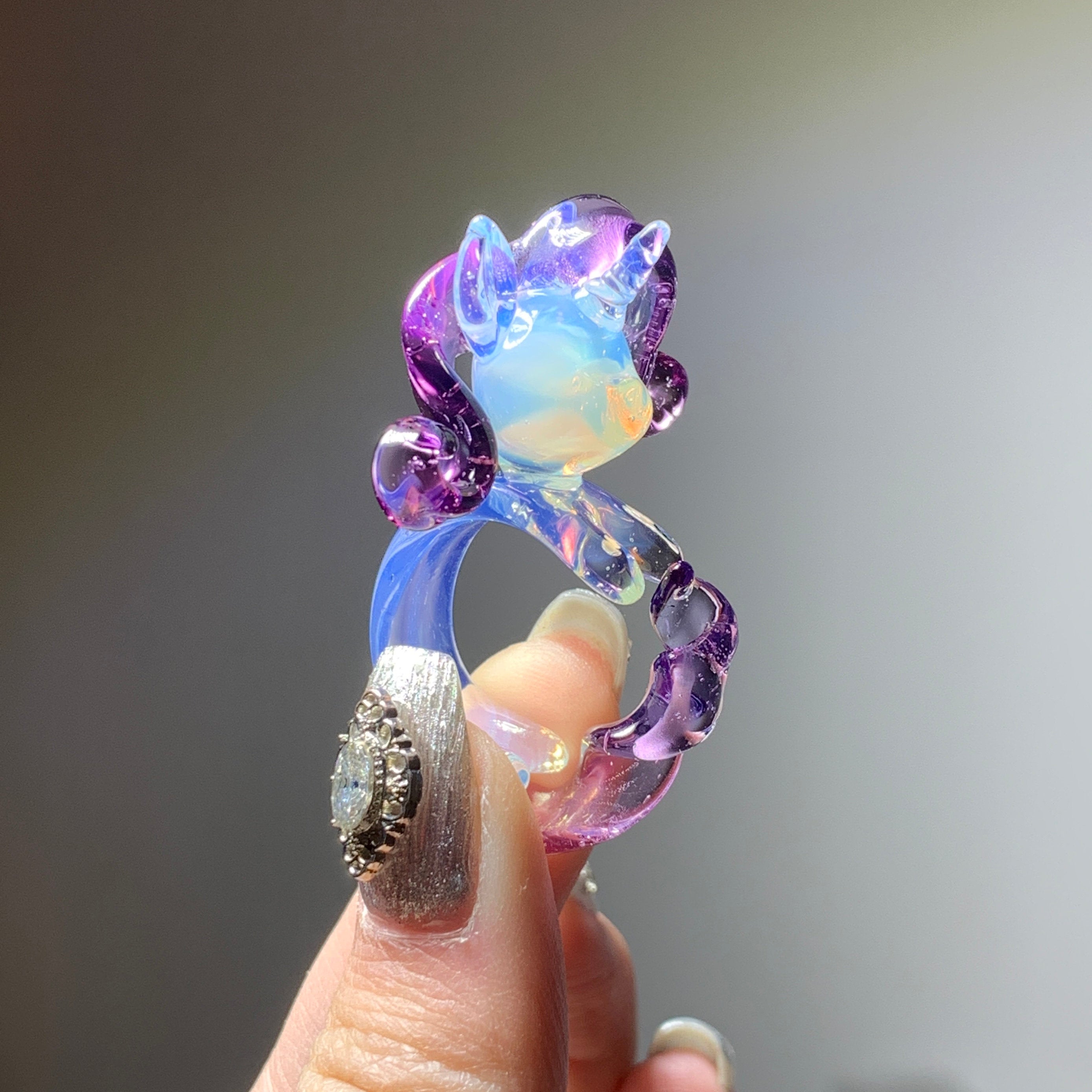My Little Pony Rarity Glass Ring – Elegant Unicorn Statement Jewelry