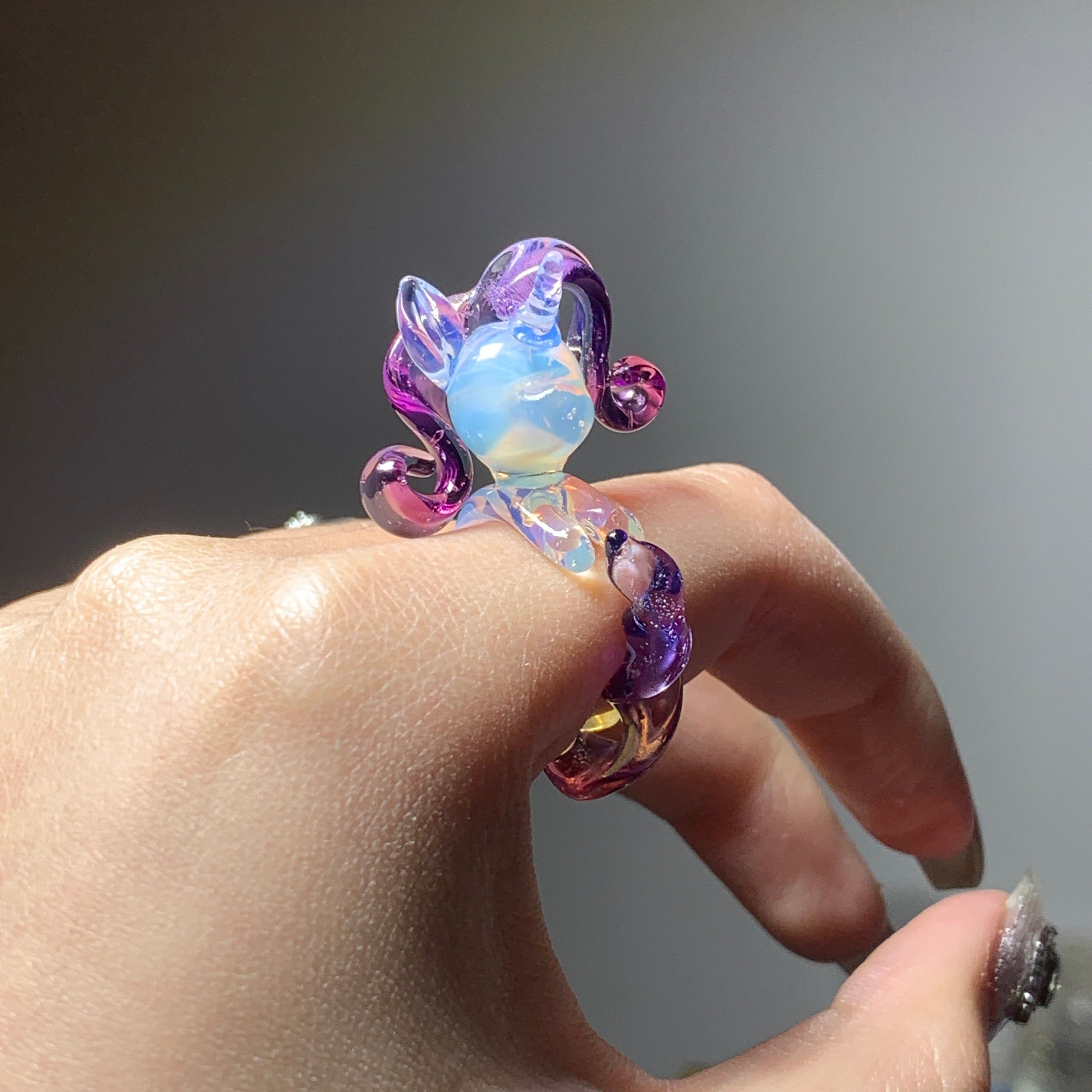 My Little Pony Rarity Glass Ring – Elegant Unicorn Statement Jewelry