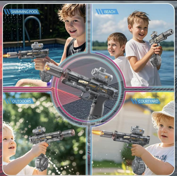 Ultimate Electric Water Gun, 320cc High Capacity, 32FT Range, Automatic Squirt Gun with Glowing Muzzle for Adults & Kids