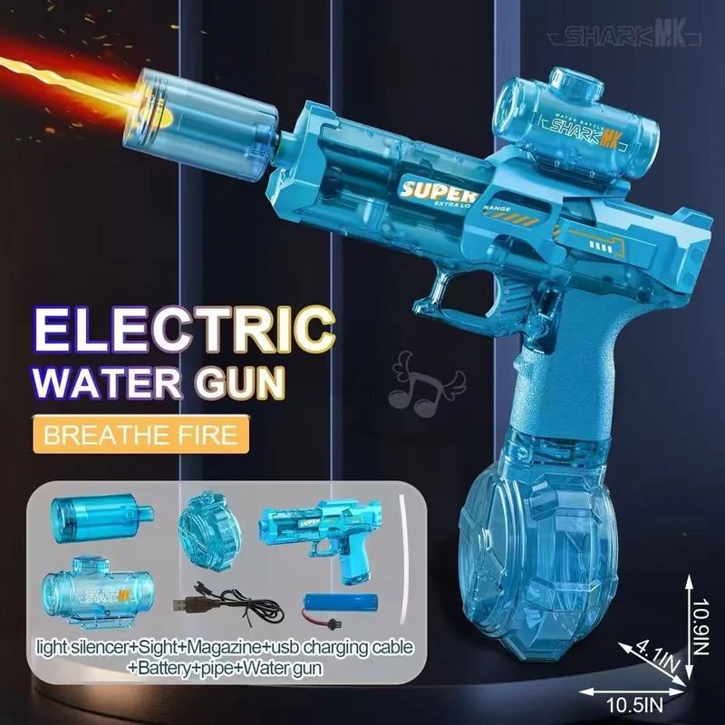 Ultimate Electric Water Gun, 320cc High Capacity, 32FT Range, Automatic Squirt Gun with Glowing Muzzle for Adults & Kids