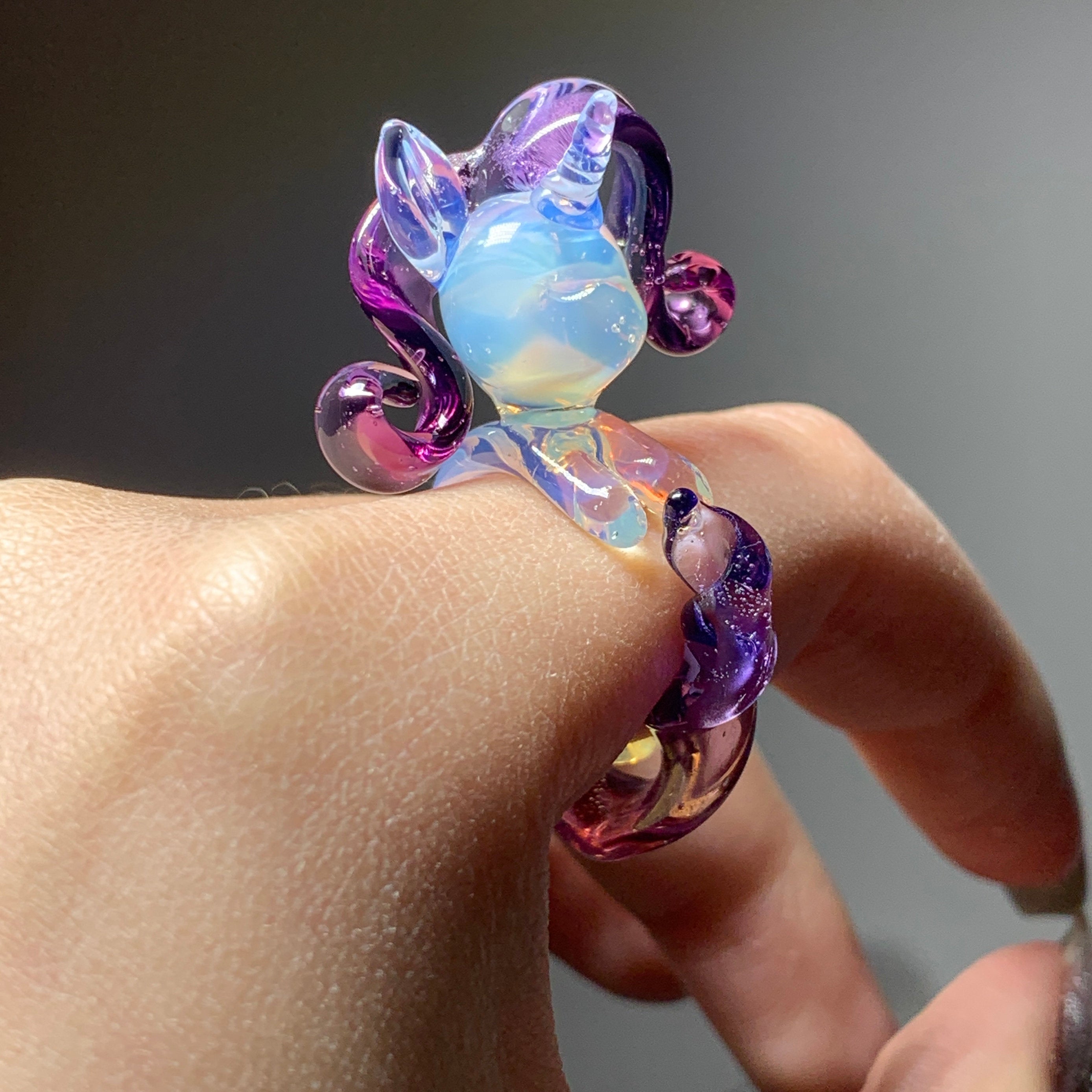 My Little Pony Rarity Glass Ring – Elegant Unicorn Statement Jewelry